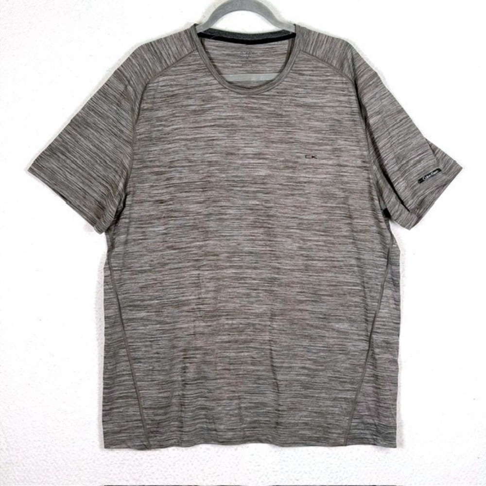 Calvin Klein Performance Mens‎ XXL Gray Space Dye Short Sleeve Athletic T-Shirt